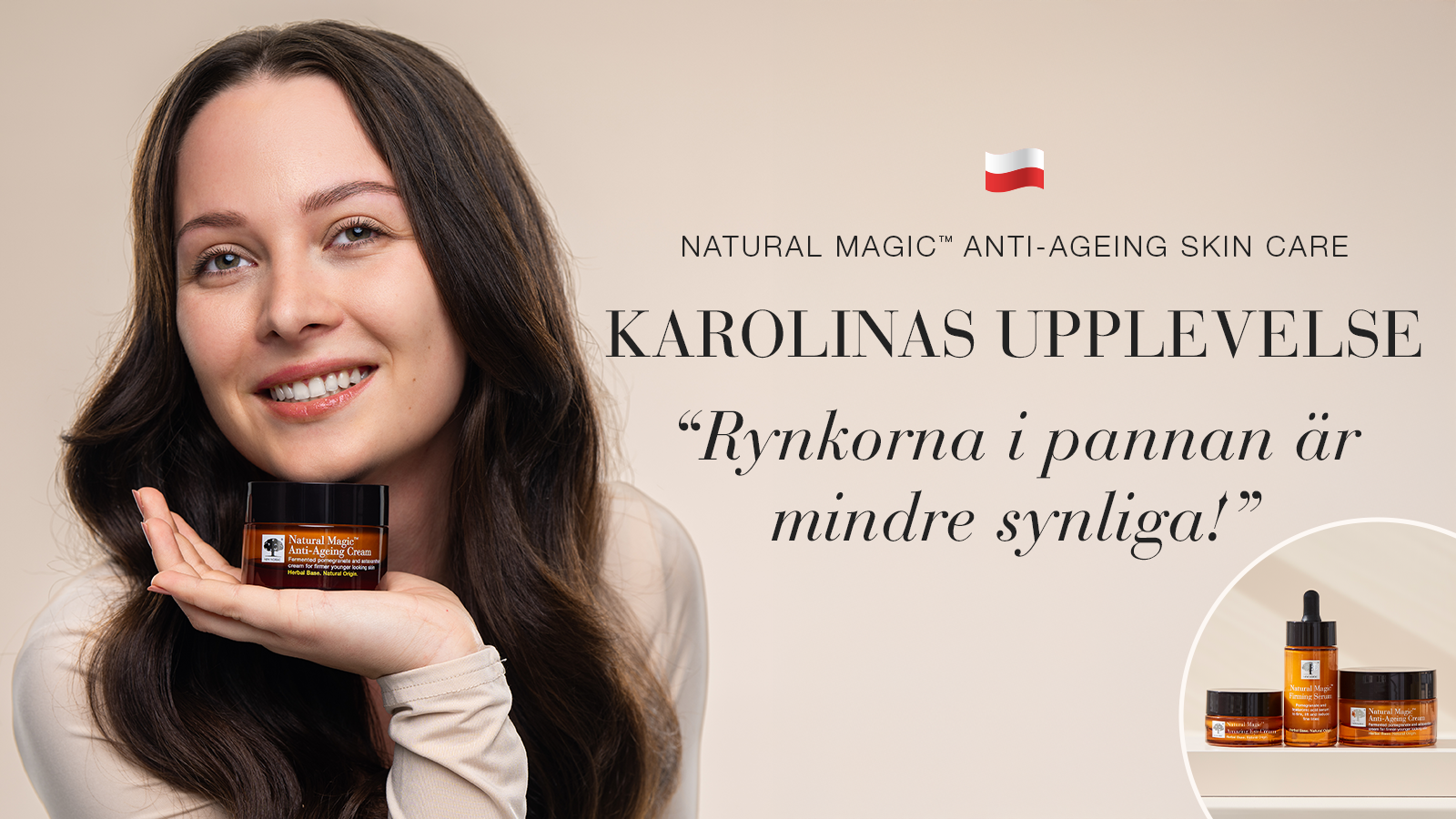 De fina linjerna i pannan är mindre synliga